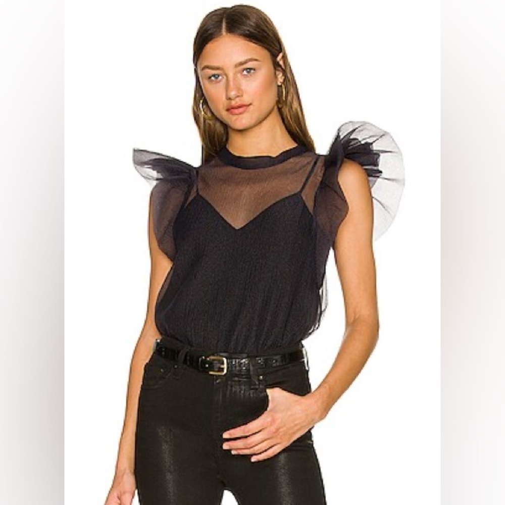 Simkhai Corina Ruffle Sleeve Top